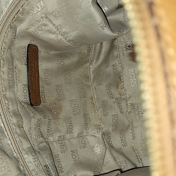 Michael Kors Brown Leather Satchel Shoulder Bag Hobo Tote - Picture 15 of 16